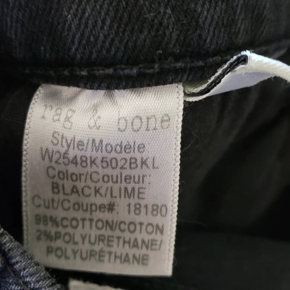 Rag & Bone Maize jean Black / Lime - Picture 2 of 6